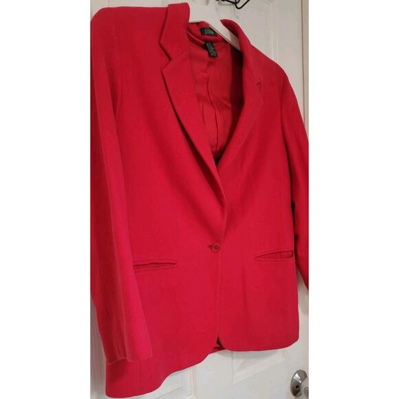 J. Crew Women's Wool Blazer Size 8 Red Wool Cashmere Blend - Picture 3 of 4